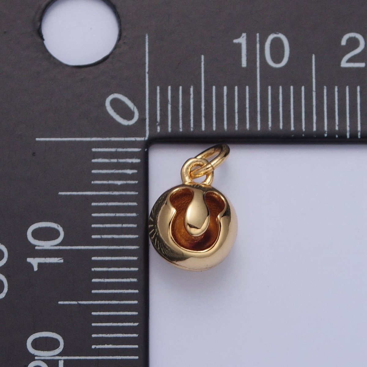 Gold Jingle Bell Charm For Jewelry Making Supplies, Round Bell Bracelet Charm, Earring Charm X-058