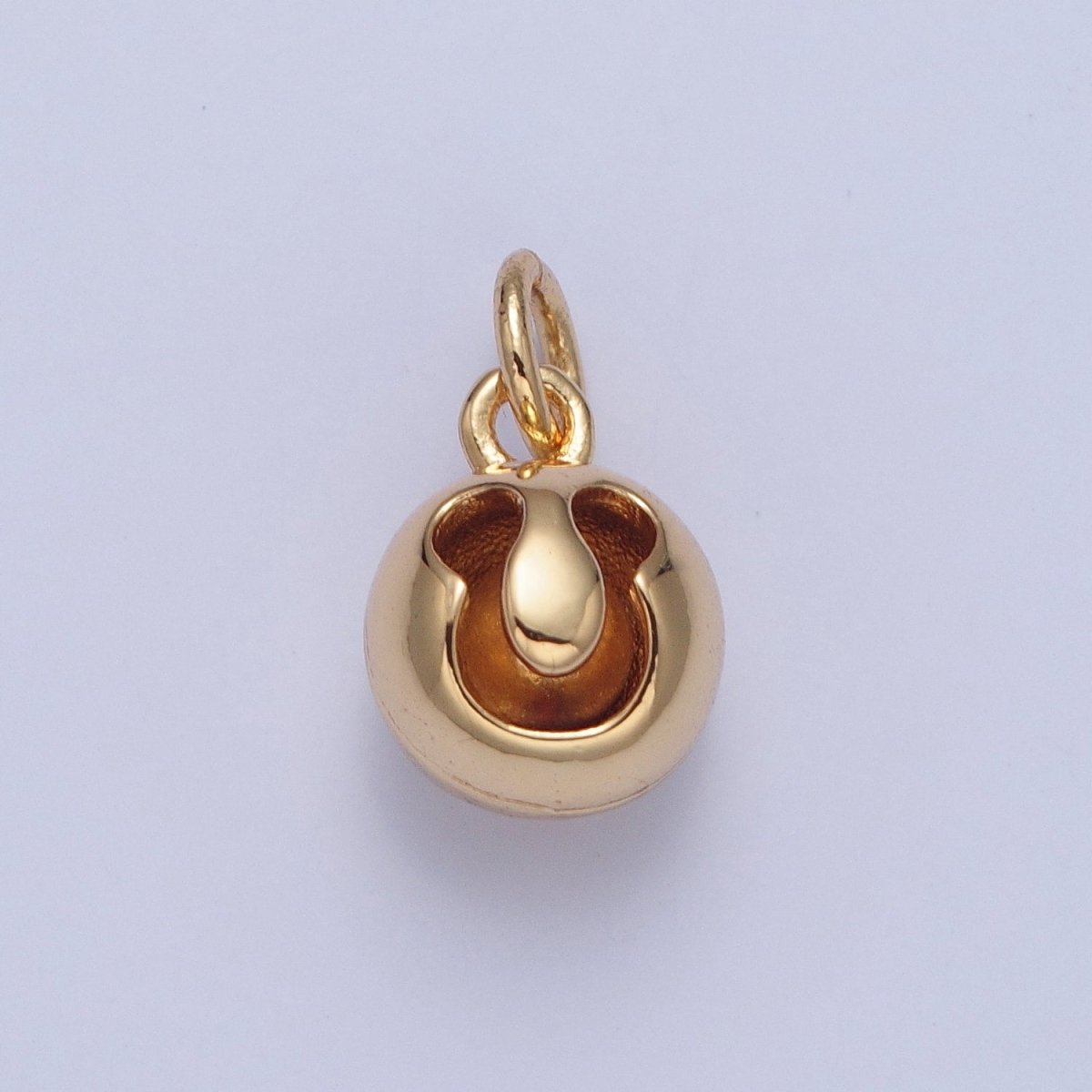 Gold Jingle Bell Charm For Jewelry Making Supplies, Round Bell Bracelet Charm, Earring Charm X-058