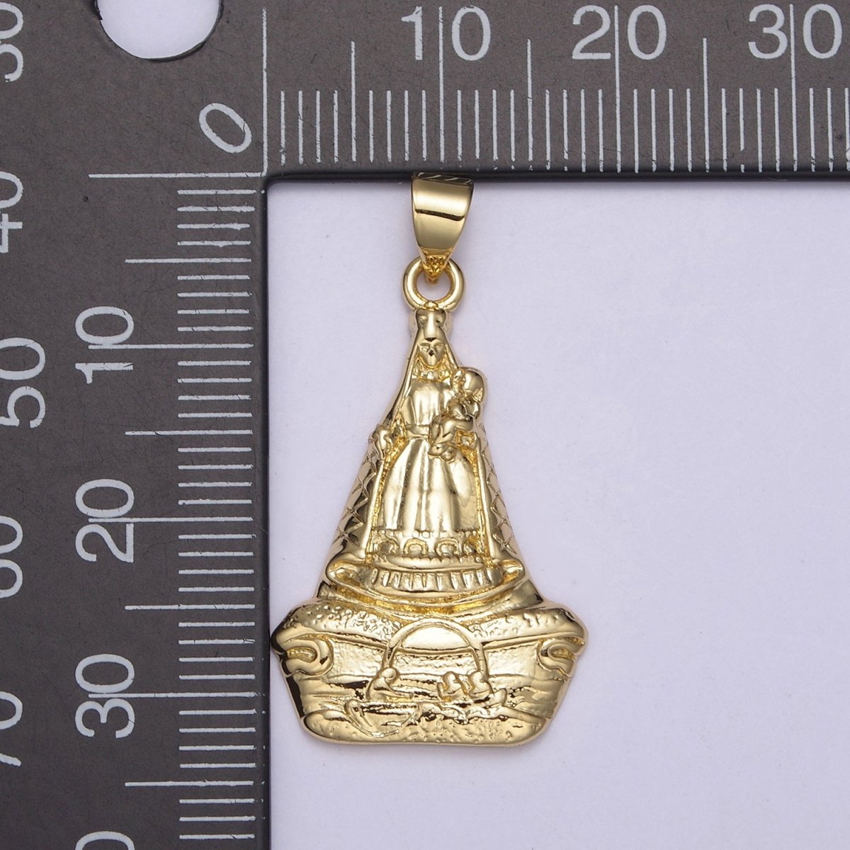 Gold La Virgen de la Caridad del Cobre Pendant for Necklace Supply H-882
