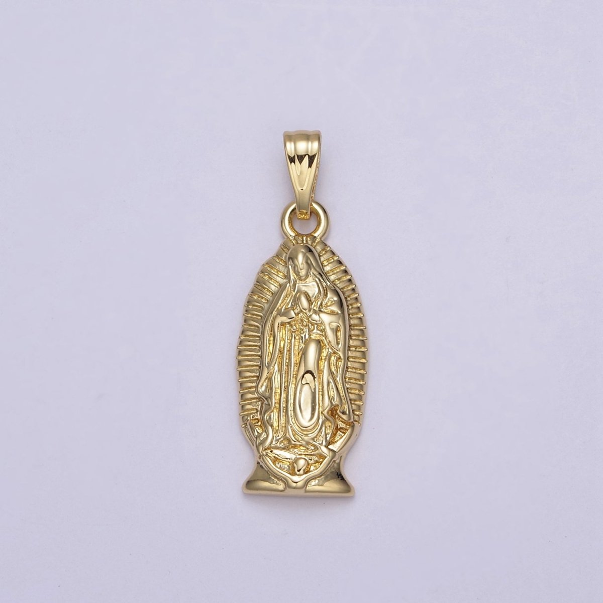 Gold Lady Guadalupe Charm Virgin Mary Pendant for Religious Jewelry Making N-542
