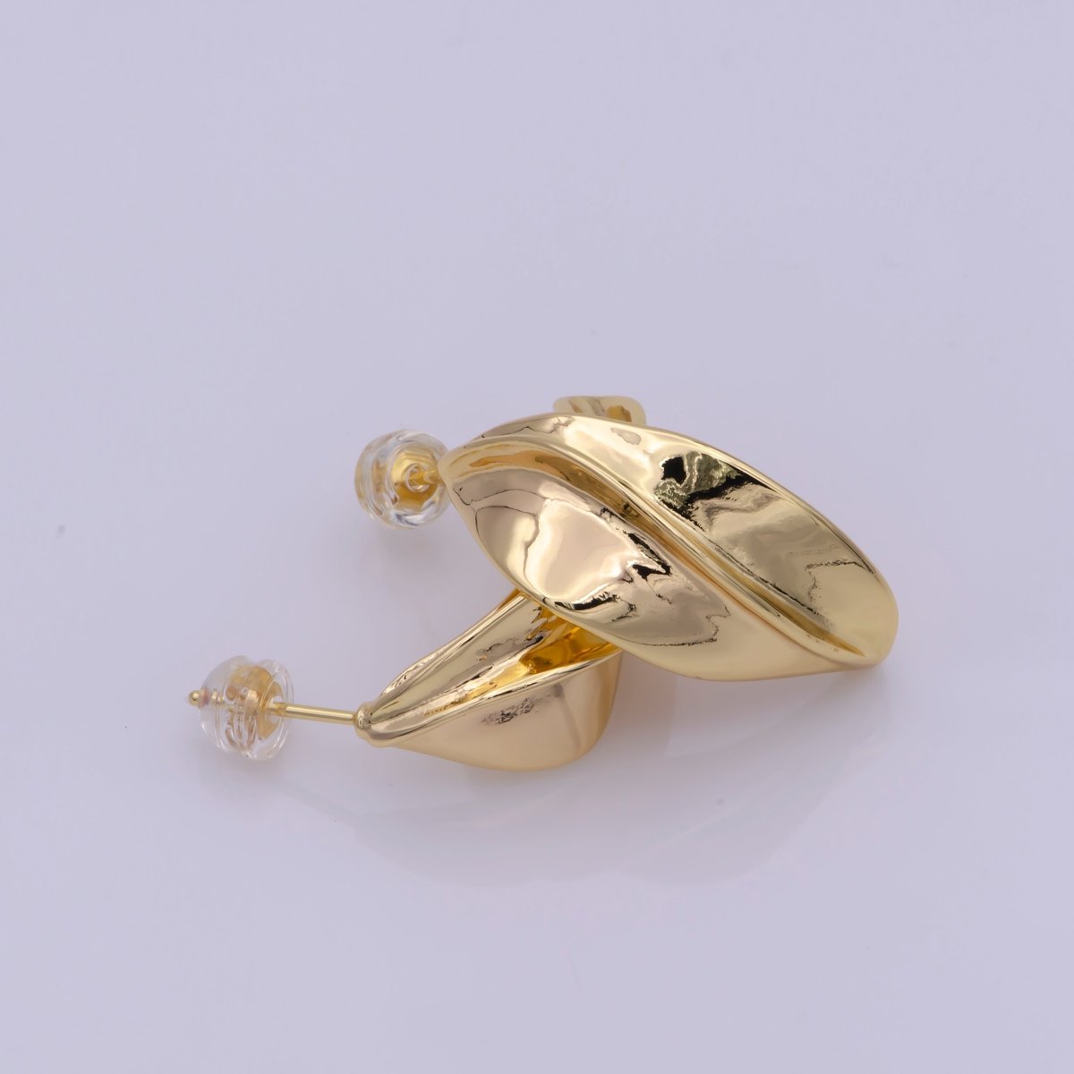 Gold Leaf Stud Earring, Leaf Shaped Earrings, delicate earrings, Tiny leaf studs, Minimalist studs T-240
