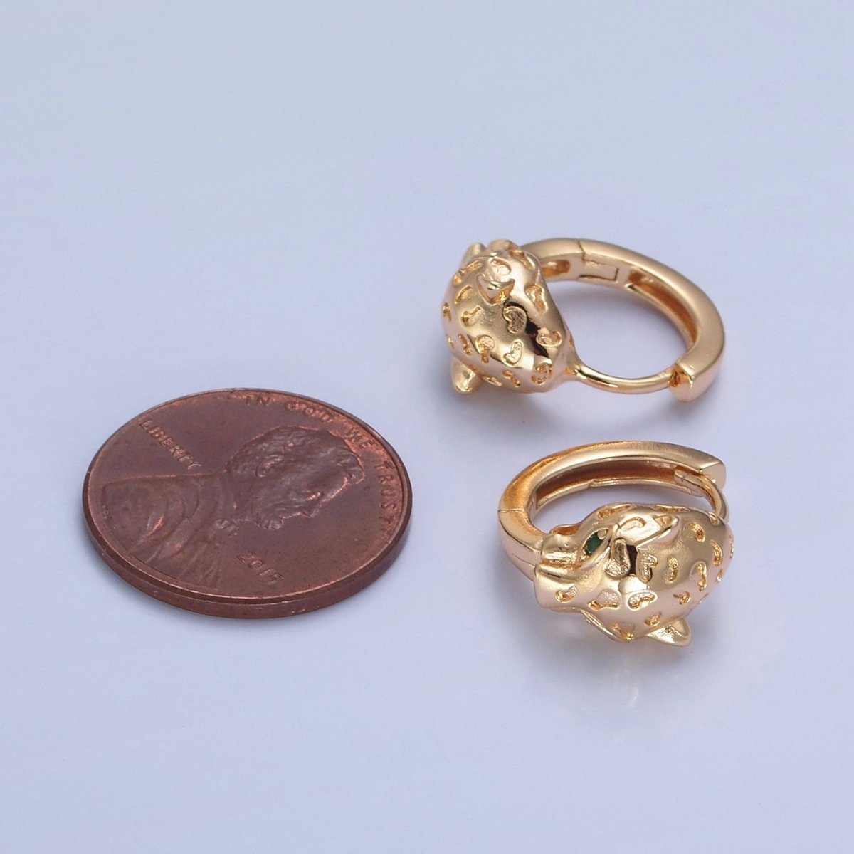 Gold Leopard Hoop Earring T-495