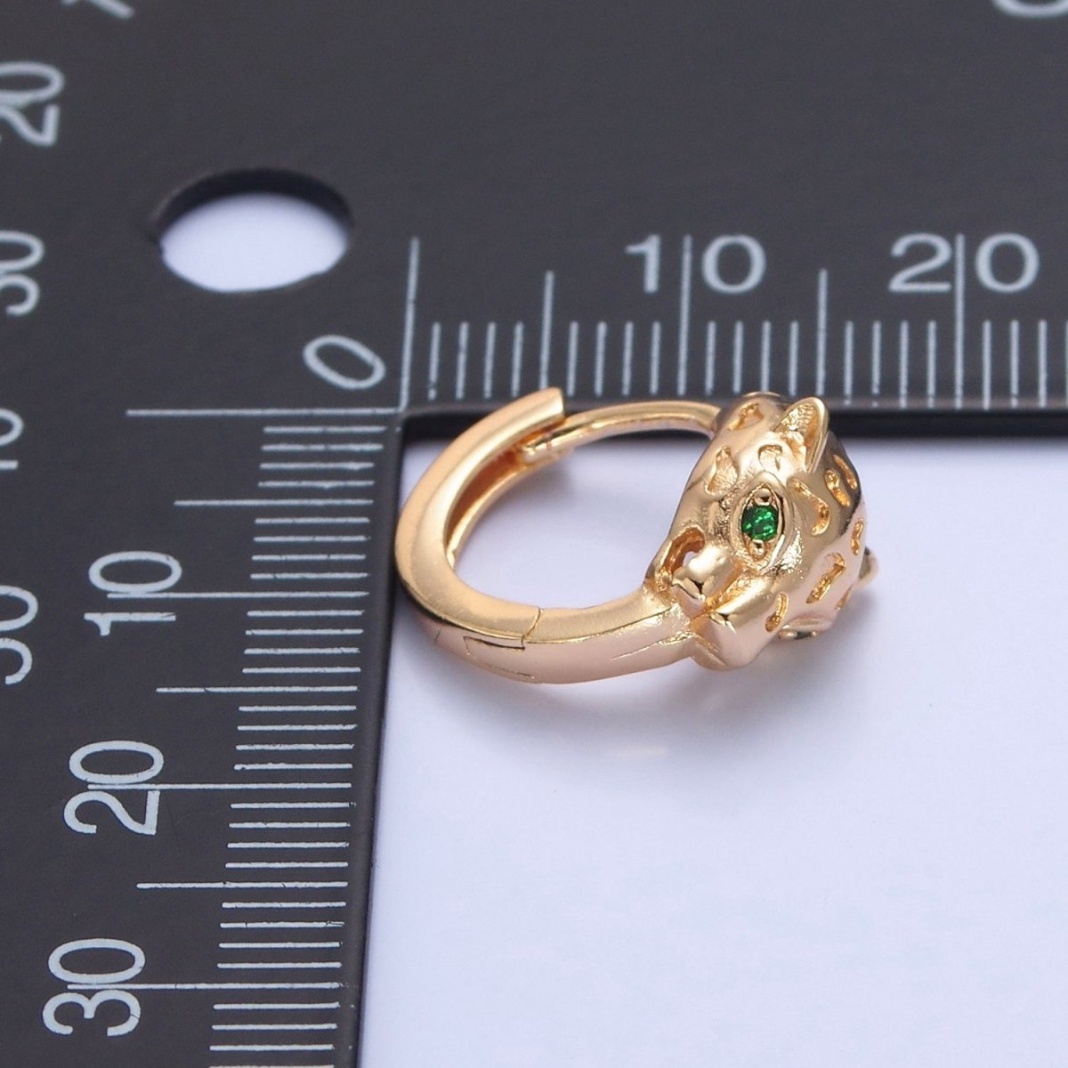 Gold Leopard Hoop Earring T-495