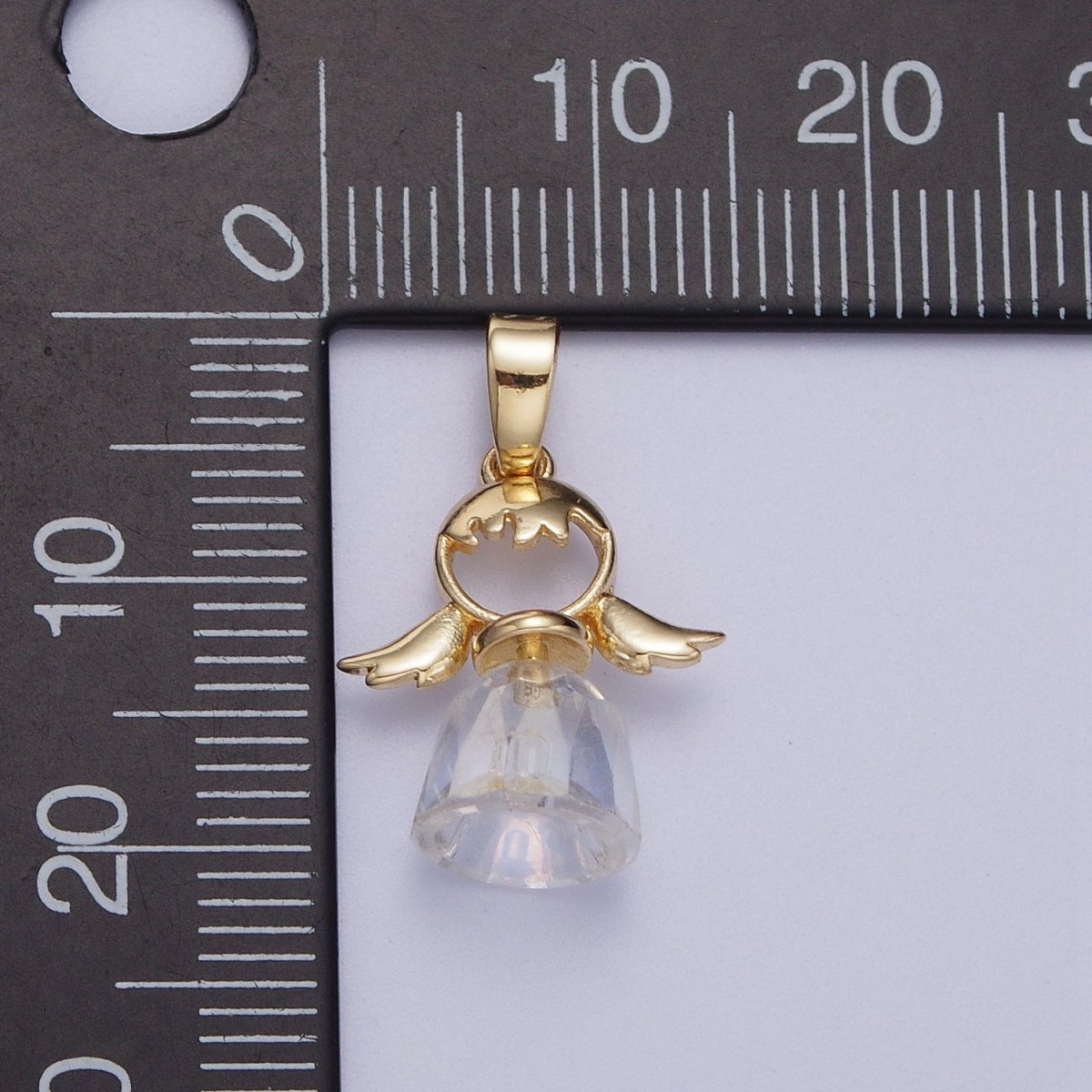Gold Little Angel with Wings Pendant For DIY Religious Christmas Ornament Jewelry Making | X-547