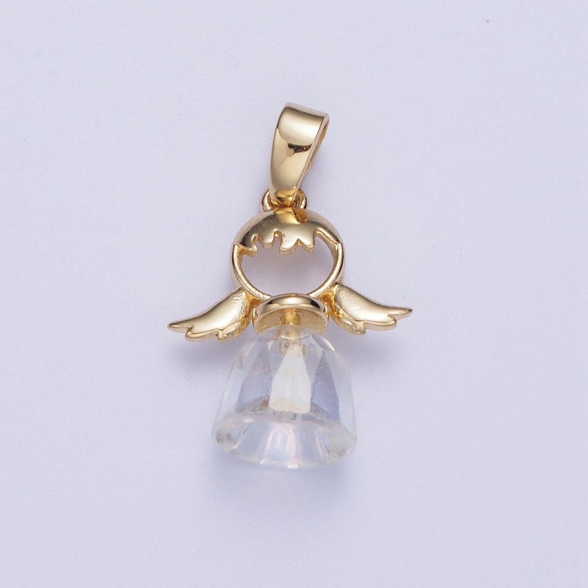 Gold Little Angel with Wings Pendant For DIY Religious Christmas Ornament Jewelry Making | X-547
