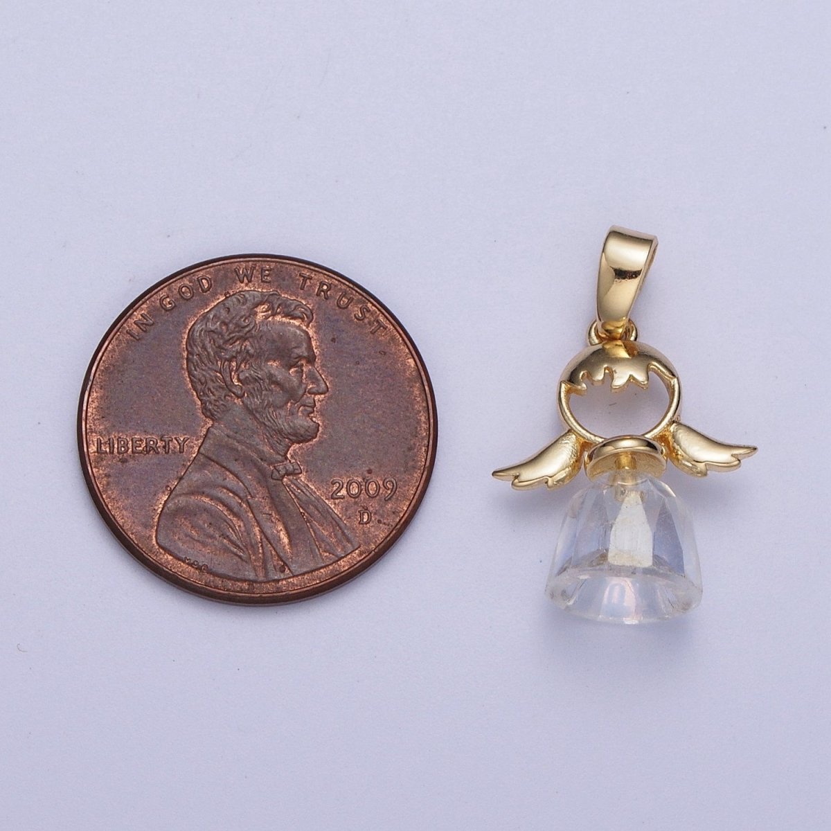 Gold Little Angel with Wings Pendant For DIY Religious Christmas Ornament Jewelry Making | X-547