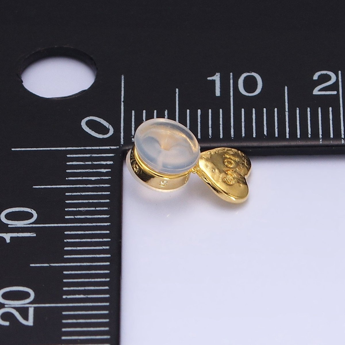 Gold "Love" Script Engraved Heart Earring Back Lifter Stabilizer Supply | Z-358