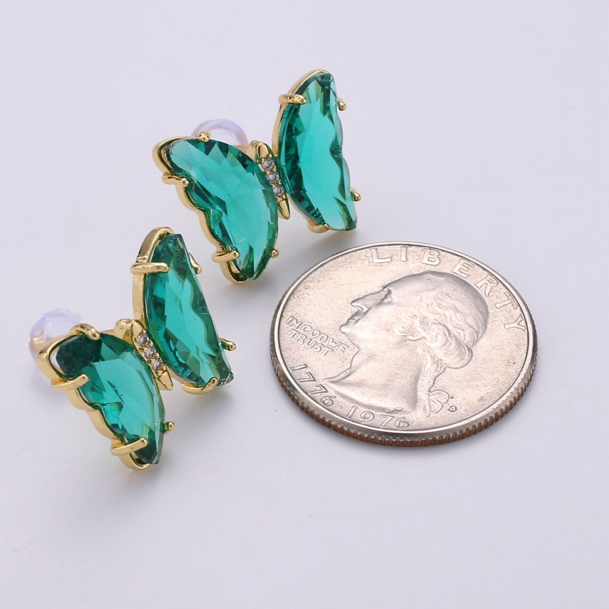 Gold Mariposa Stud Earring Minimalist butterfly earrings Lead and nickels free Acrylics mariposa Stud Earring Clear Colorful Jewelry Q-328 - Q-335
