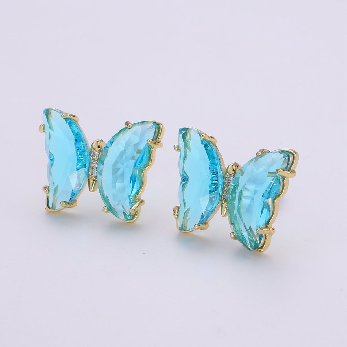 Gold Mariposa Stud Earring Minimalist butterfly earrings Lead and nickels free Acrylics mariposa Stud Earring Clear Colorful Jewelry Q-328 - Q-335