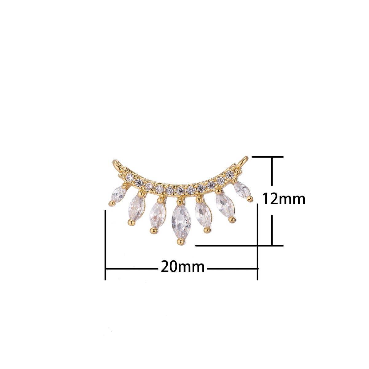 Gold Micro Paved Marquise Cubic Zirconia Link Connector F-750