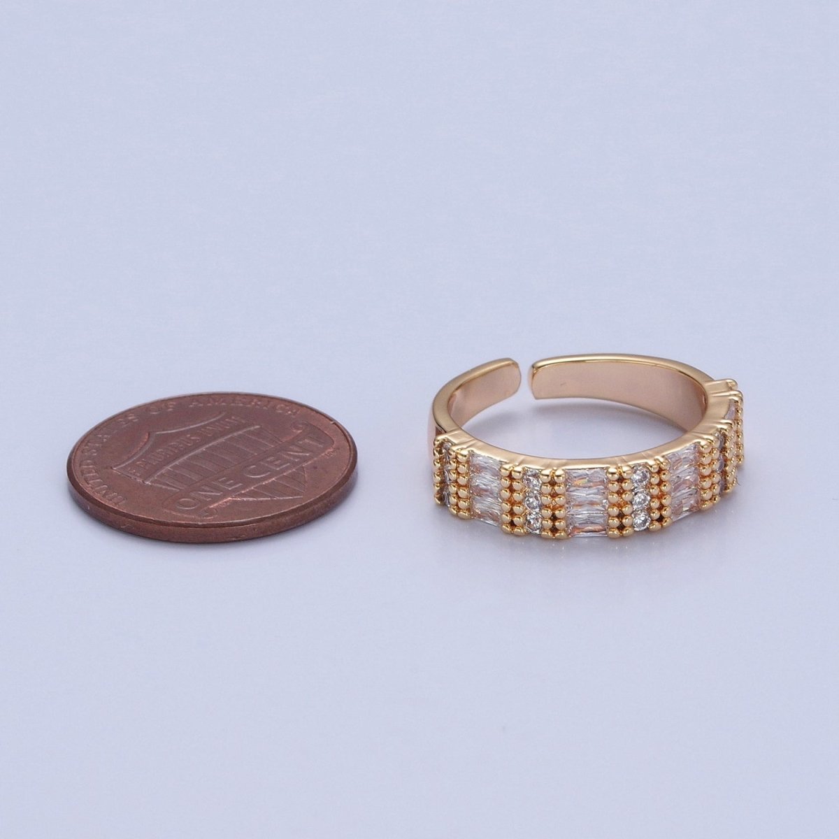 Gold Minimalist Pave Ring Statement Ring Chunky Pave Ring O-734