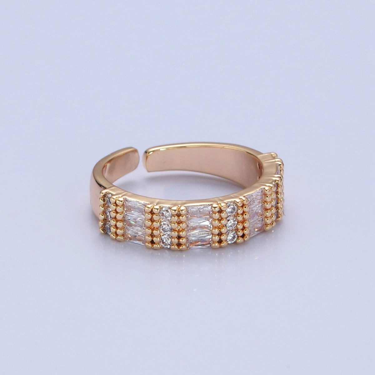 Gold Minimalist Pave Ring Statement Ring Chunky Pave Ring O-734