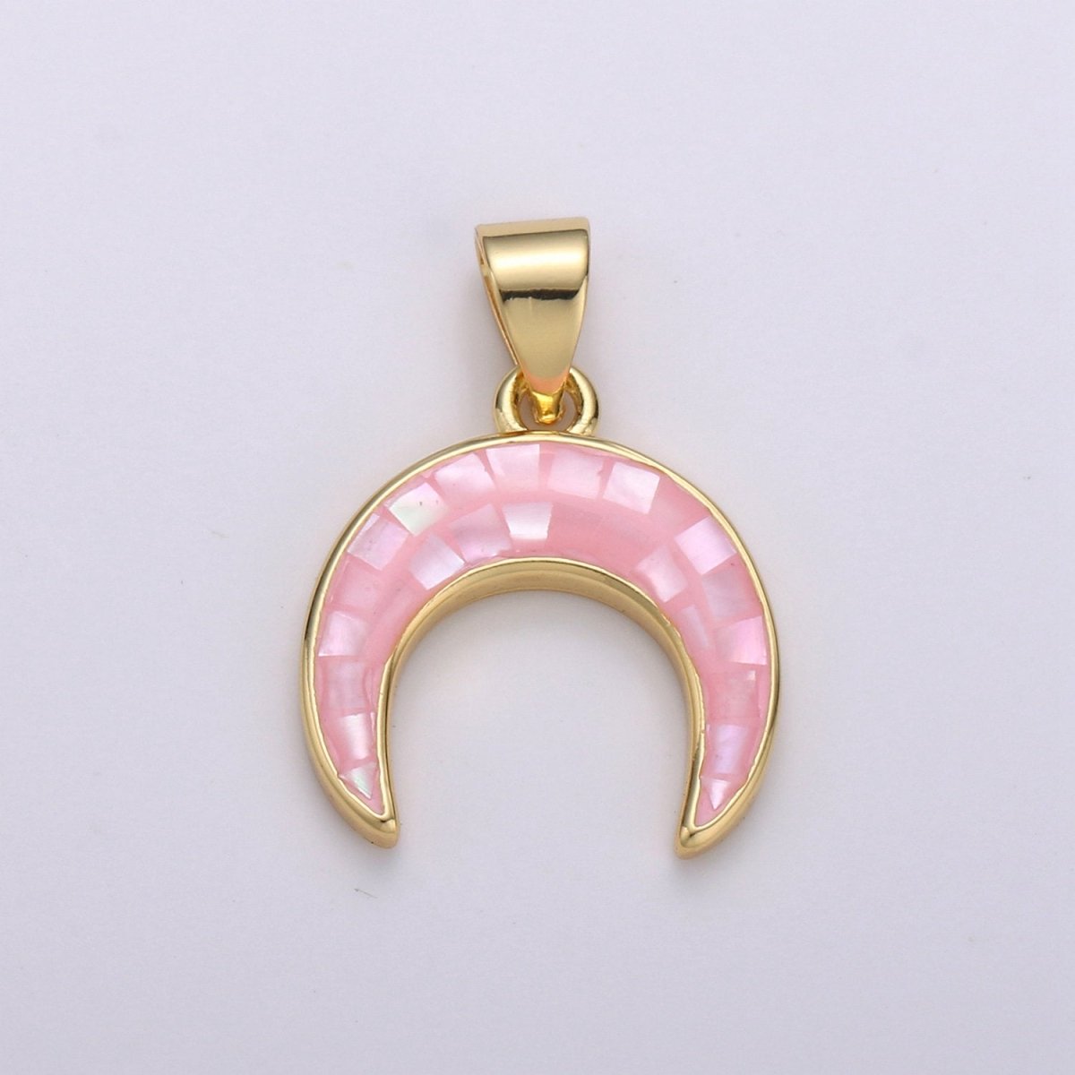Gold Moon charms , Pink moon pendants, Crescent Moon charm, Dainty charm, Celestial Jewelry pendants in 14k Gold-Plated I-777