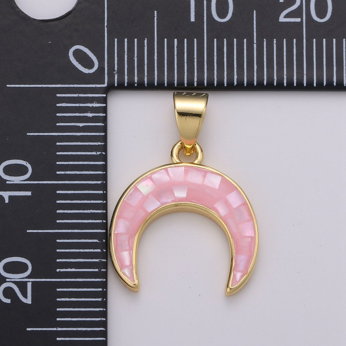 Gold Moon charms , Pink moon pendants, Crescent Moon charm, Dainty charm, Celestial Jewelry pendants in 14k Gold-Plated I-777