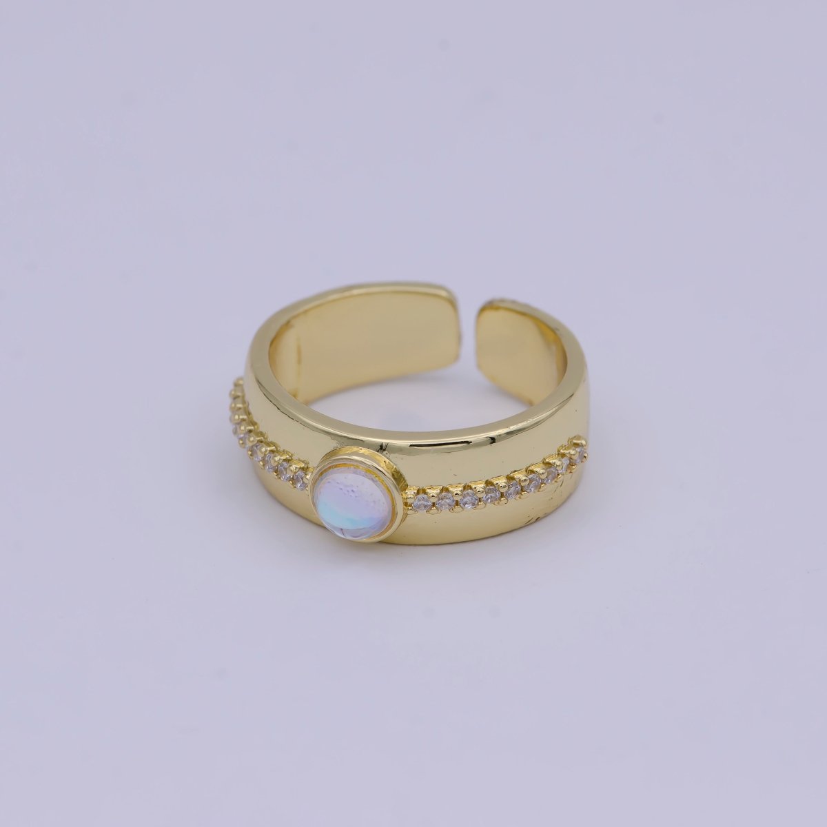Gold Moonstone Ring, Rainbow Moonstone Adjustable Ring Dainty Moonstone Ring Gold, Oval Moonstone Gold Engagement Moonstone Ring U-482