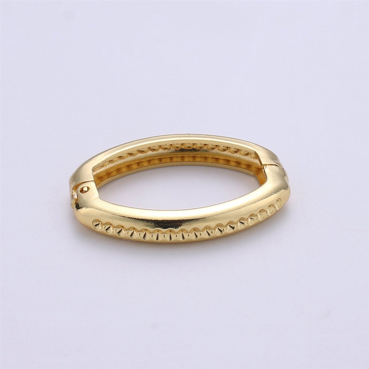 Gold Necklace Clasp, Oval Spring Gate Ring , Textured Oval Gate Ring , Basic Supplies 24k Gold Filled Clasp for Necklace Supply K-393
