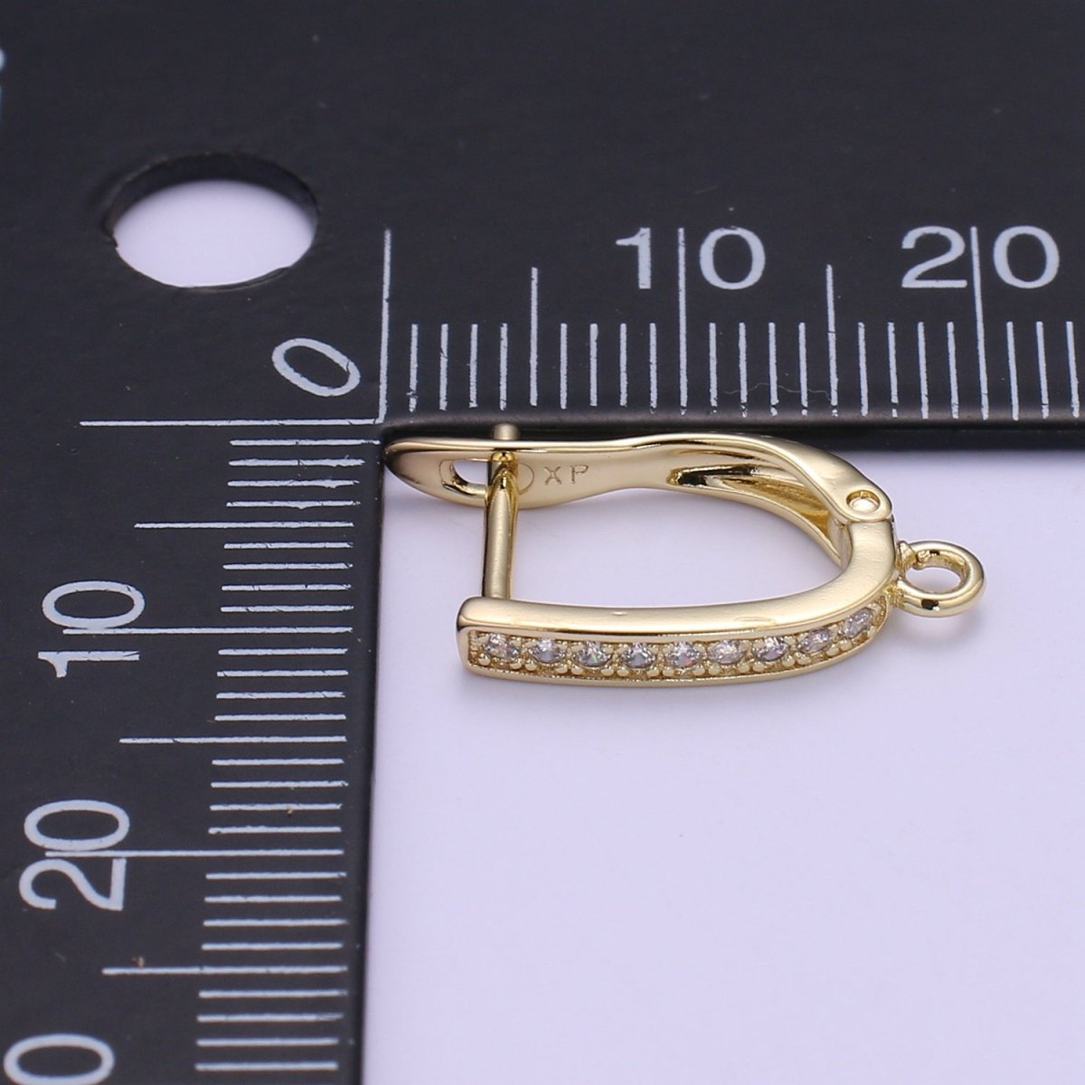 Gold one touch w/ open link Lever Hoop earring making, 17.6x10 mm, Nickel free Lead Free for Earring Charm Making Findings L-221 L-222 K-820