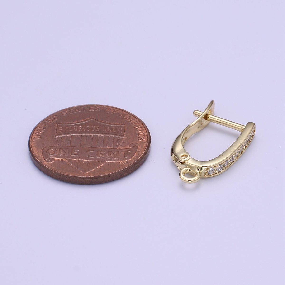 Gold one touch w/ open link Lever Hoop earring making, 17.6x10 mm, Nickel free Lead Free for Earring Charm Making Findings L-221 L-222 K-820