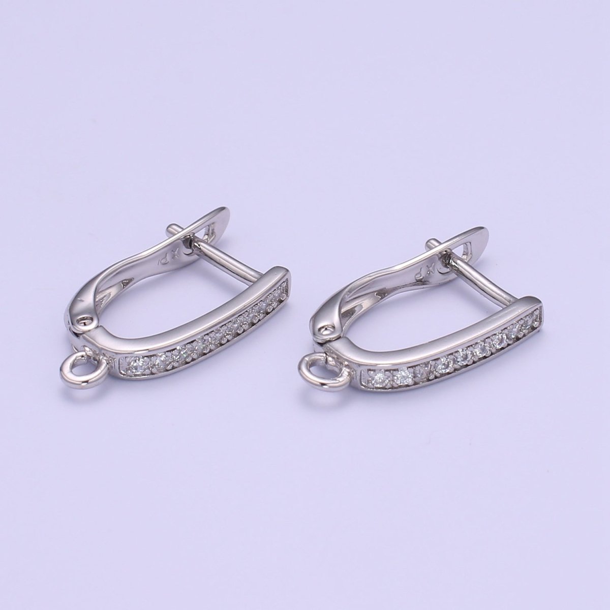 Gold one touch w/ open link Lever Hoop earring making, 17.6x10 mm, Nickel free Lead Free for Earring Charm Making Findings L-221 L-222 K-820