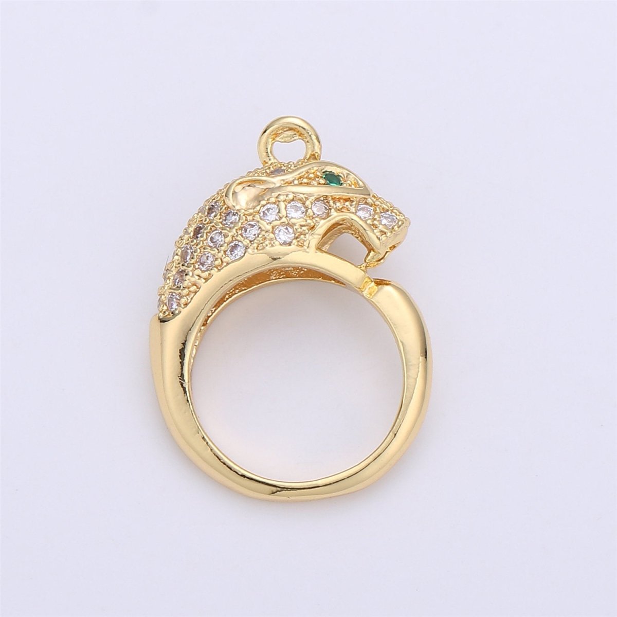 Gold Ouroboros Pendant- 18k Gold Filled Charm Micro Pave Snake Charm for Necklace Earring Bracelet Charm Jewelry Making Supply C-657