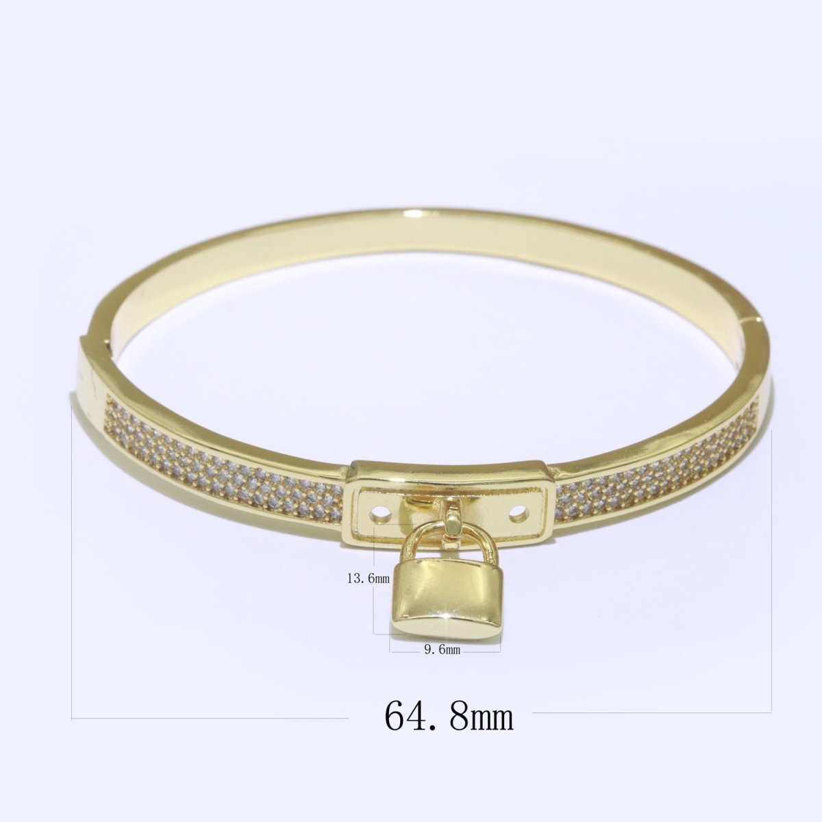 Gold Padlock Bracelet, 14K Gold Filled Micro Pave Luxury Bangle, Premium Quality jewelry | WA-126 Clearance Pricing