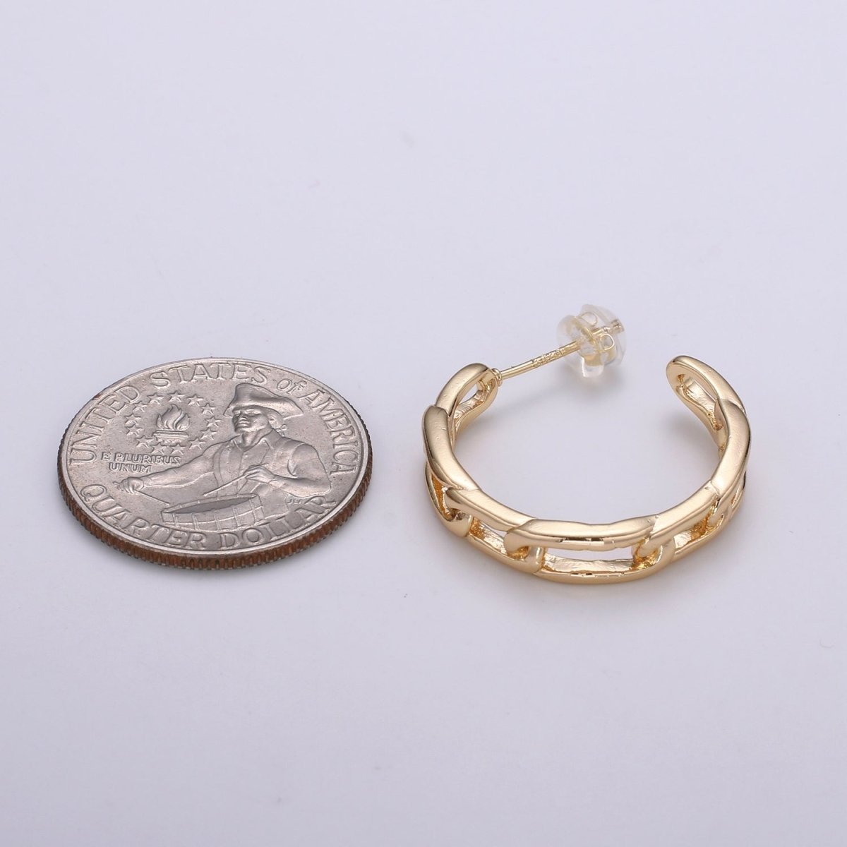 Gold Paper Clip Chain Hoop Earrings • Bold Gold Hoop Earrings Chunky Earrings • Statement Hoops • 18k Gold Filled Hoops Earring gift for her Q-445