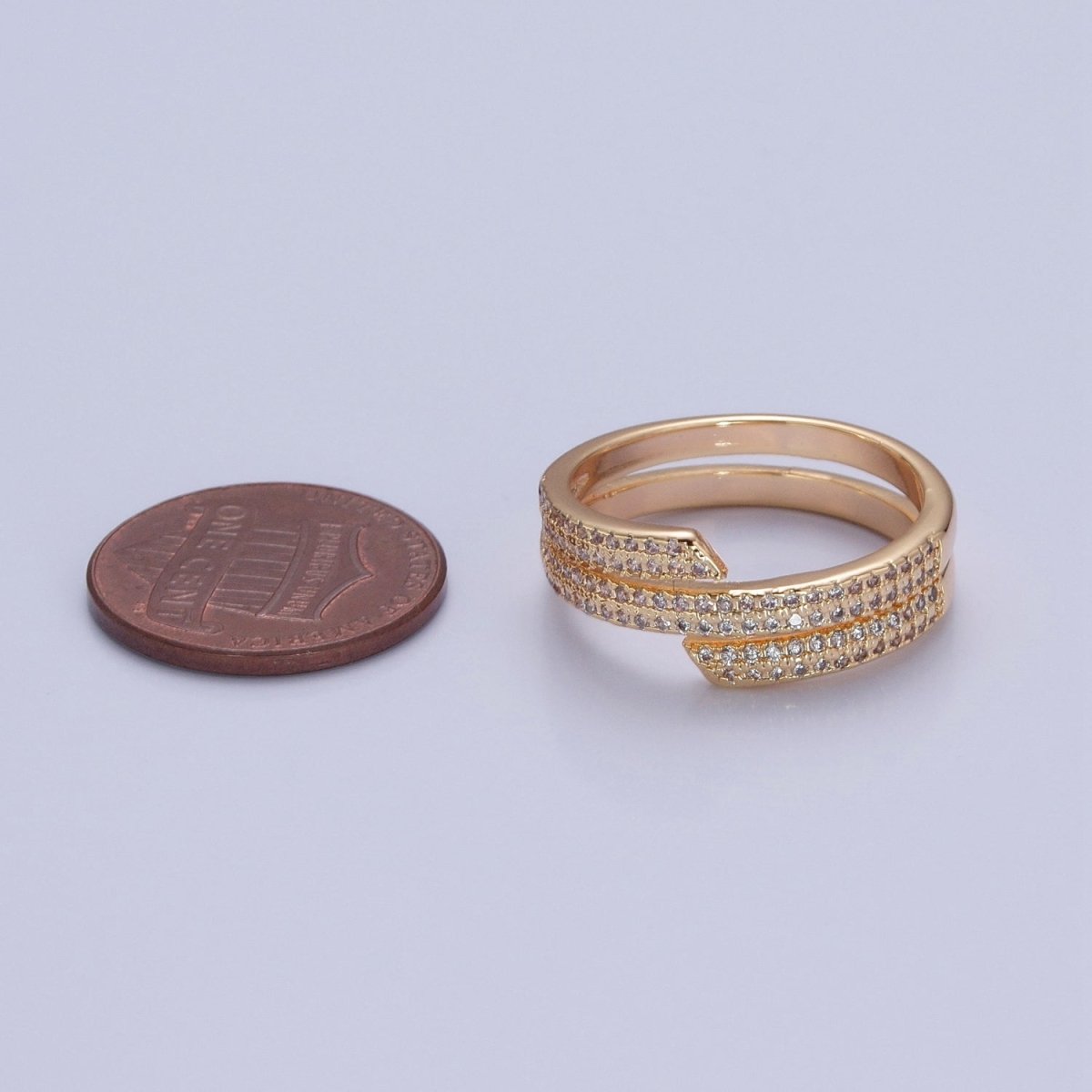 Gold Pave Ring Stackable Jewelry O-741