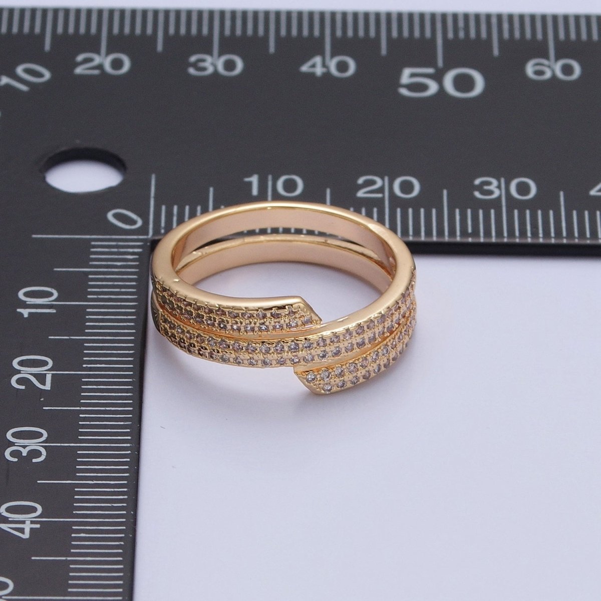 Gold Pave Ring Stackable Jewelry O-741