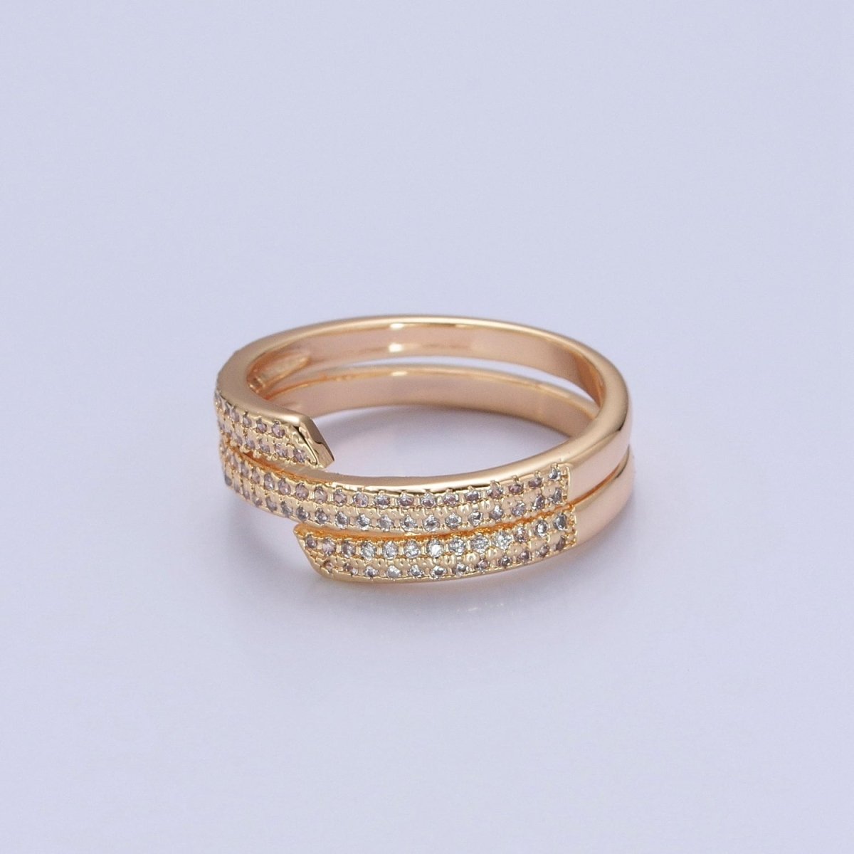 Gold Pave Ring Stackable Jewelry O-741