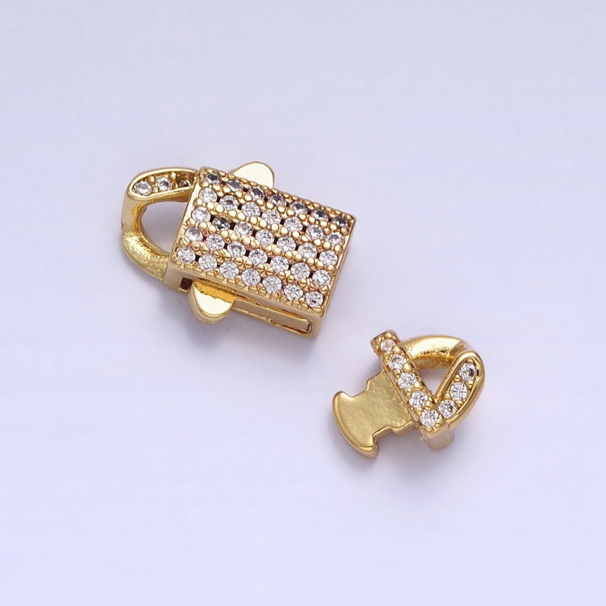 Gold Plated 16.7mm Long Cubic Zirconia Trigger Clasps for Bracelet Necklace End Clasp Jewelry Making Supply Z-175