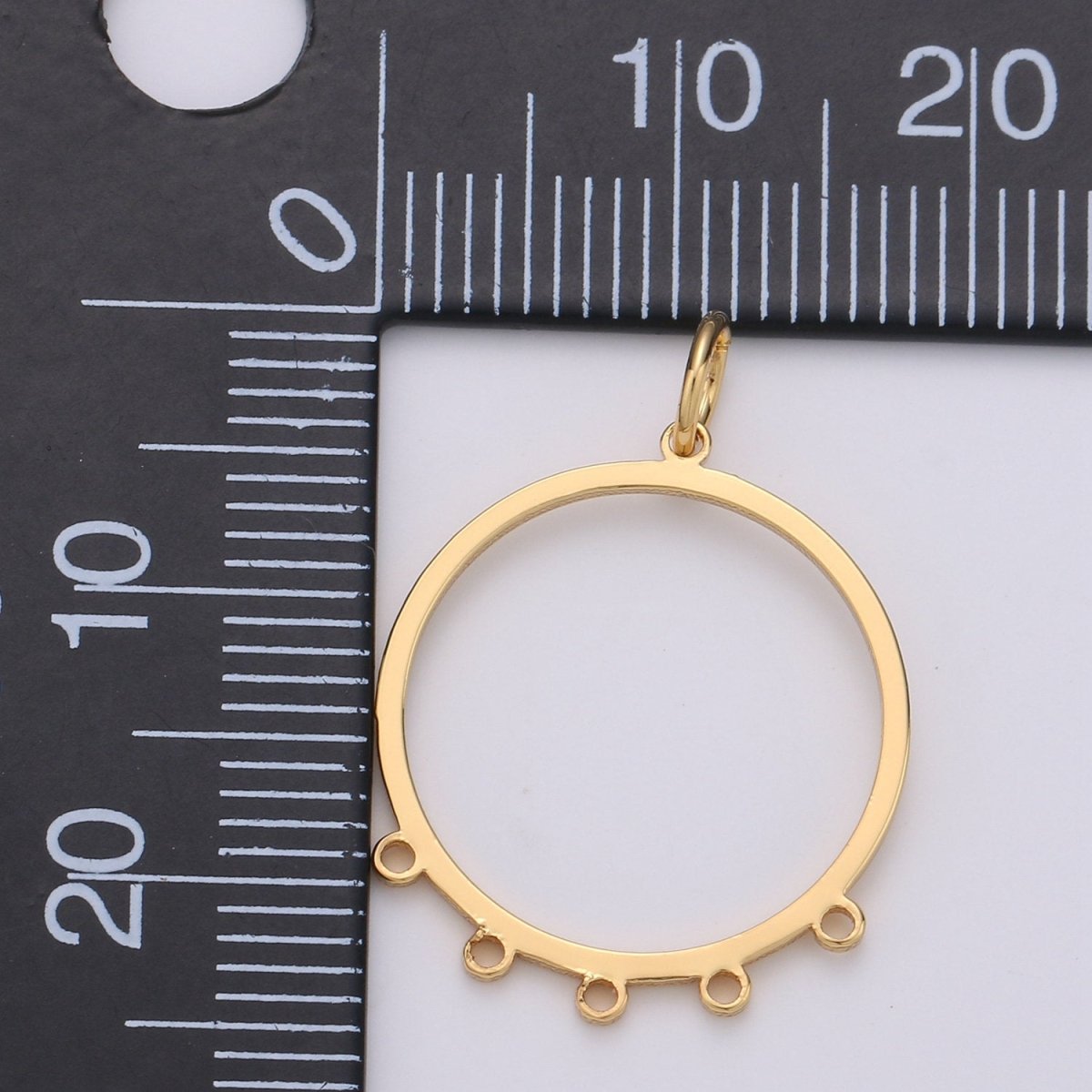 Gold Plated Circle Five Link for Charm to make Earring Necklace Jewelry Making Supply, K-881