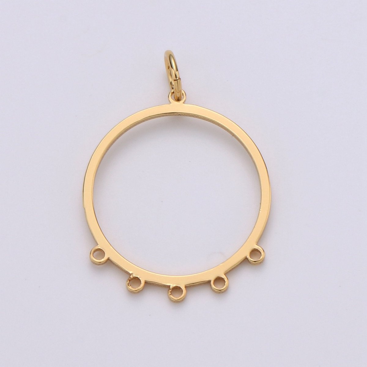 Gold Plated Circle Five Link for Charm to make Earring Necklace Jewelry Making Supply, K-881