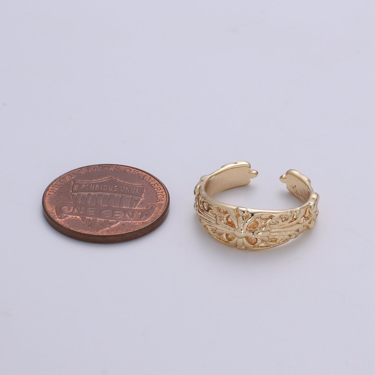 Gold Plated Thick Mariposa Engraved Ring, Statement Ring, Gold Plated Ring, Perfect Gift For Her O-972