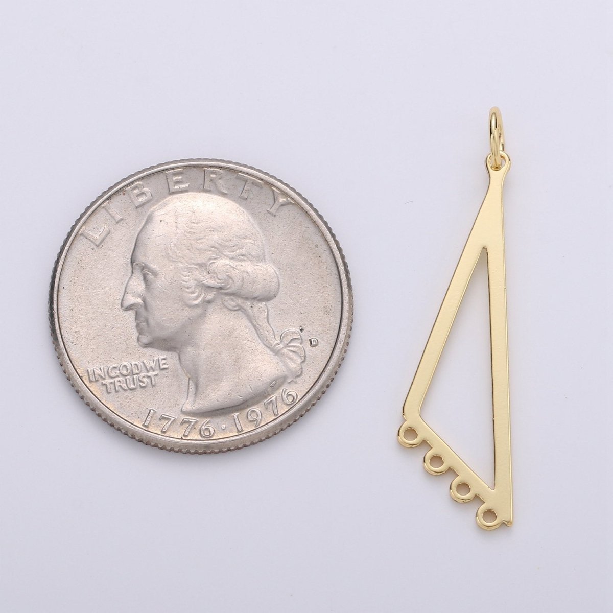 Gold Plated Triangle Four Link for Charm for Earring Necklace Jewelry Making Supply, K-880