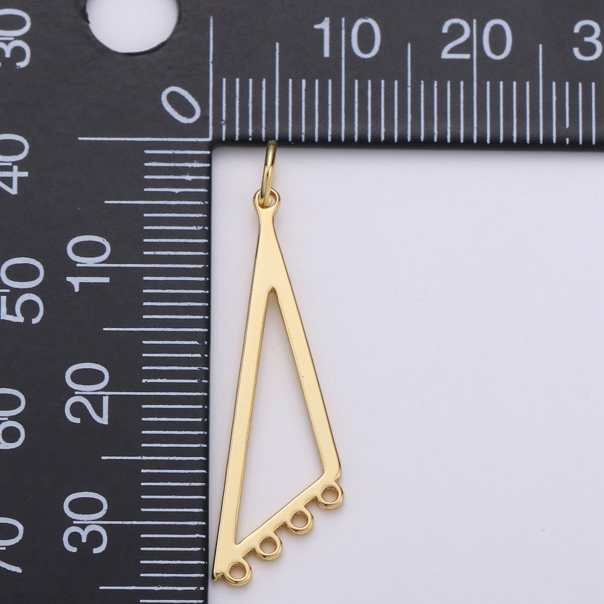 Gold Plated Triangle Four Link for Charm for Earring Necklace Jewelry Making Supply, K-880