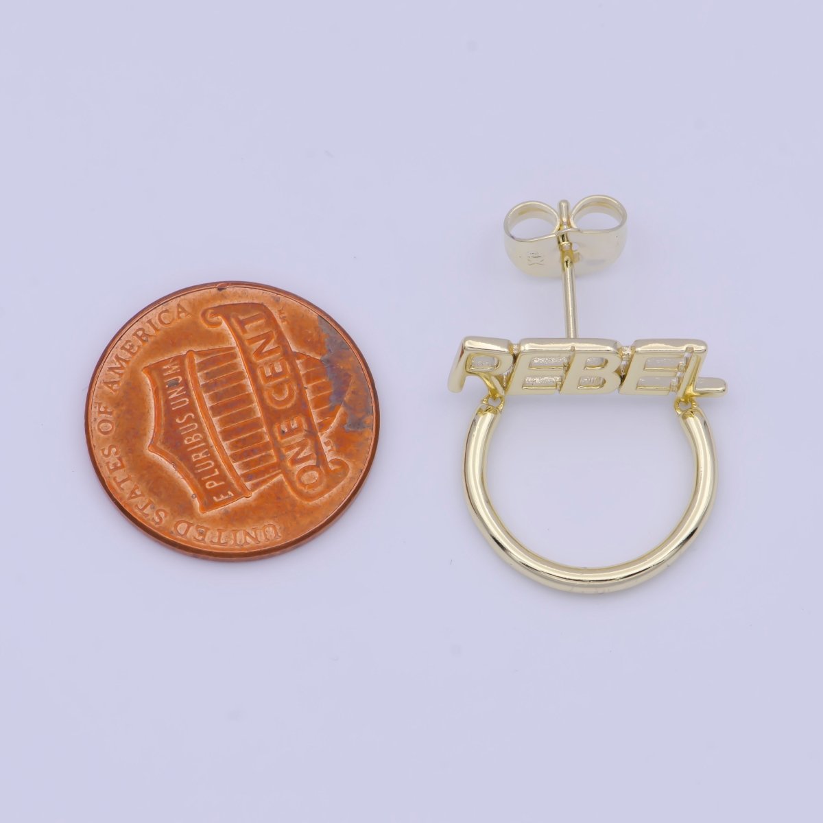 Gold Rebel Earrings gold hypoallergenic hoops statement lightweight jewelry for Everyday Wear AD-575