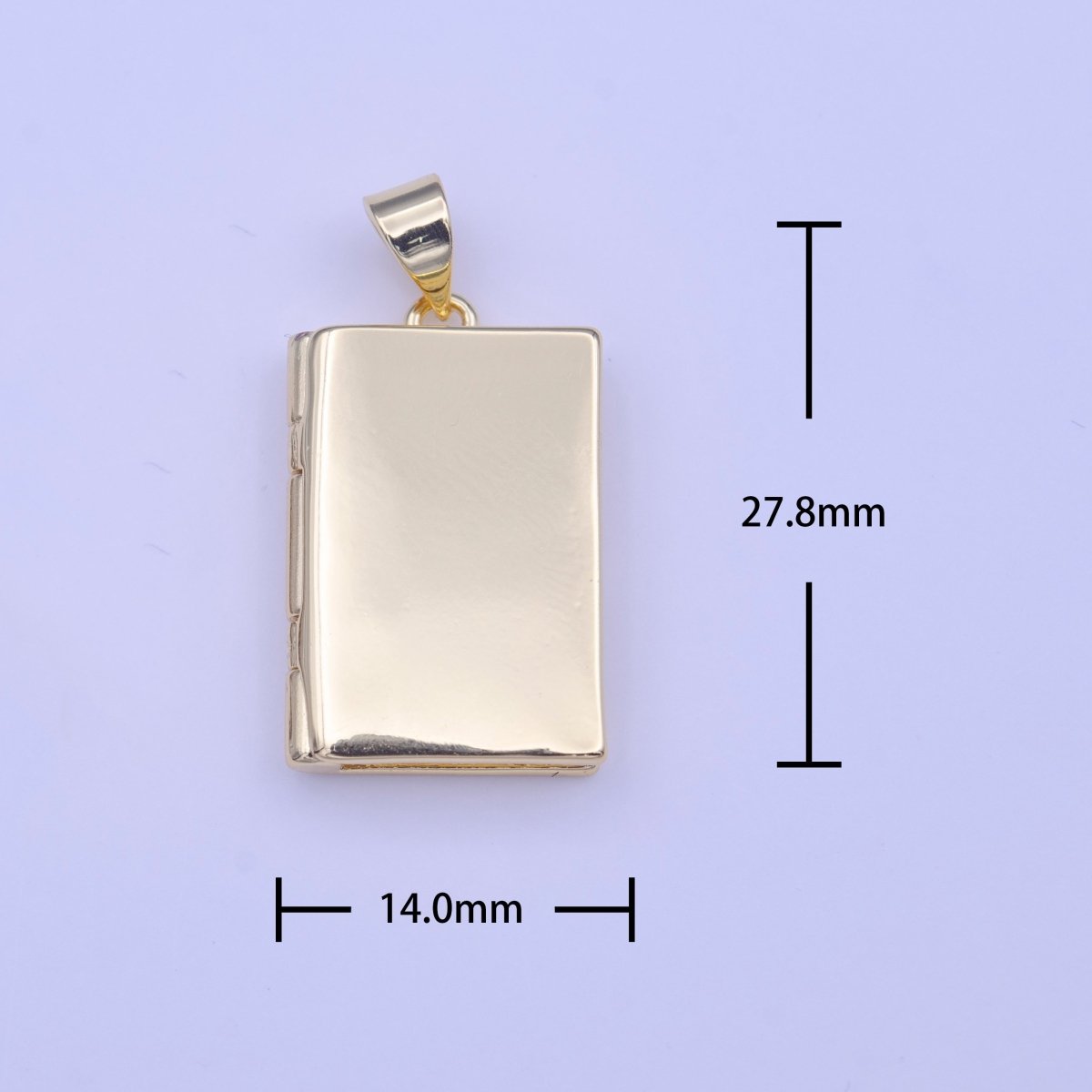 Gold Rectangular Minimalist Gold Photo Locket Pendant H-219
