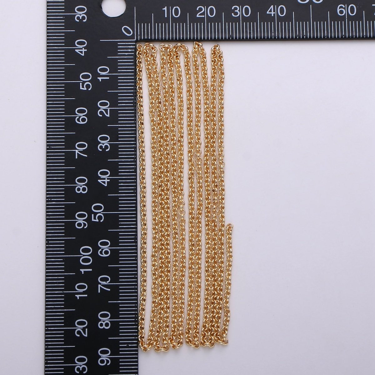 Gold Round ROLO Cable Link Chain, Link Size 3.5X3.5mm, 16K Gold Filled Rolo Chain By Yard, Unfinished Chain For Jewelry Supply | ROLL-278