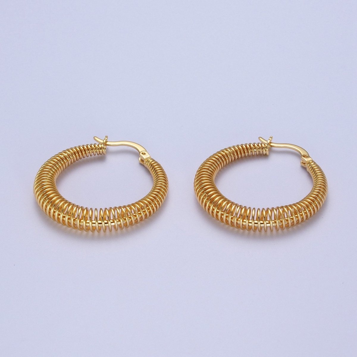 Gold Round Spiral Hoop Earring Statement Hoop Earrings Gold Rhombus Coil Earring AE-539
