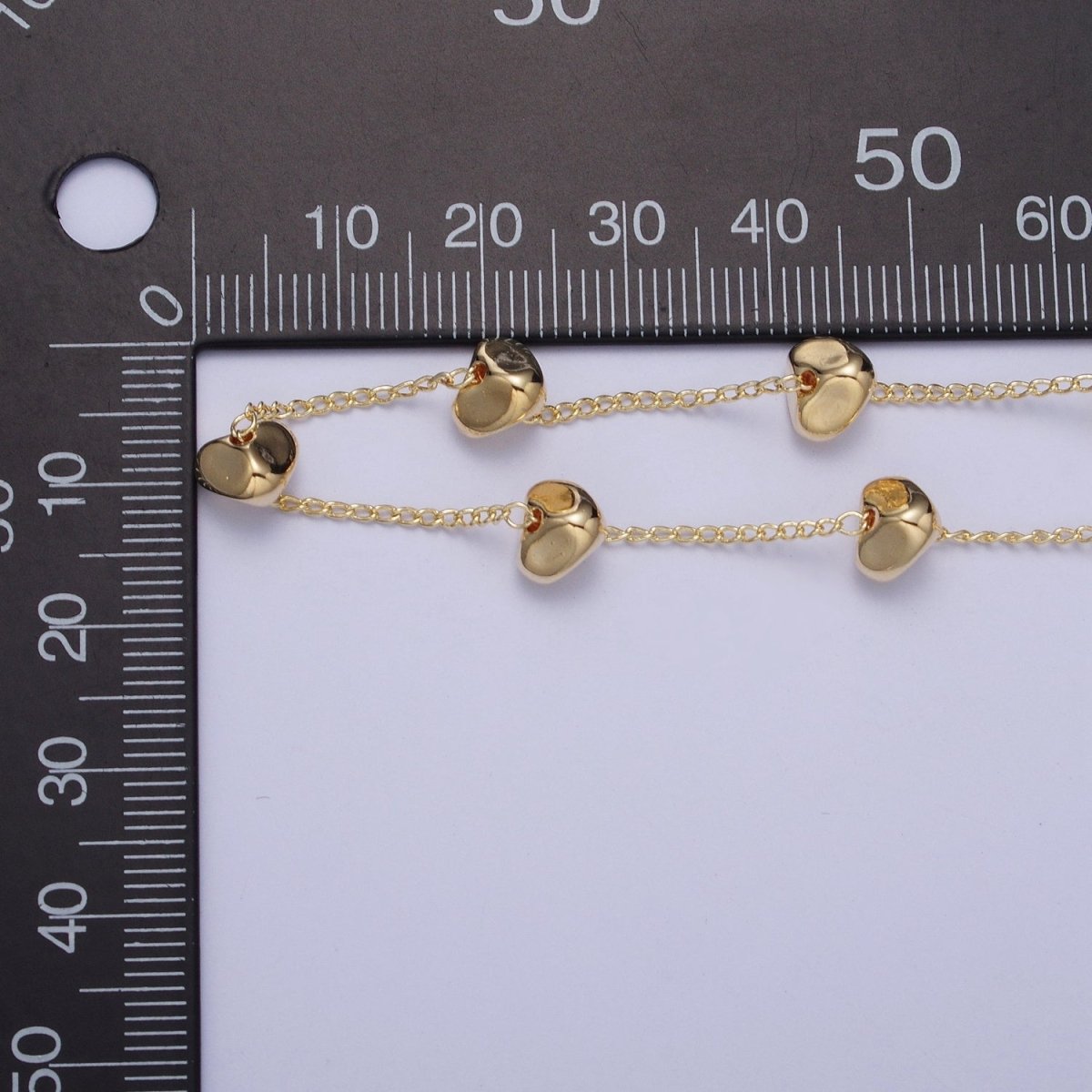 Gold Satellite Abstract Bead Chain Wholesale by Yard For Jewelry Making Component | ROLL-839 Clearance Pricing