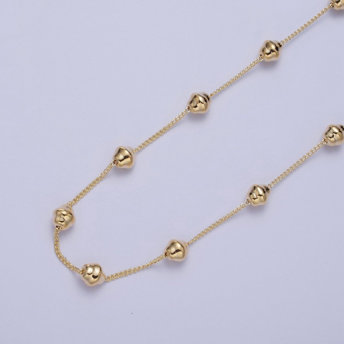 Gold Satellite Geometric Bead Chain Wholesale by Yard For Jewelry Making Component | ROLL-833 Clearance Pricing