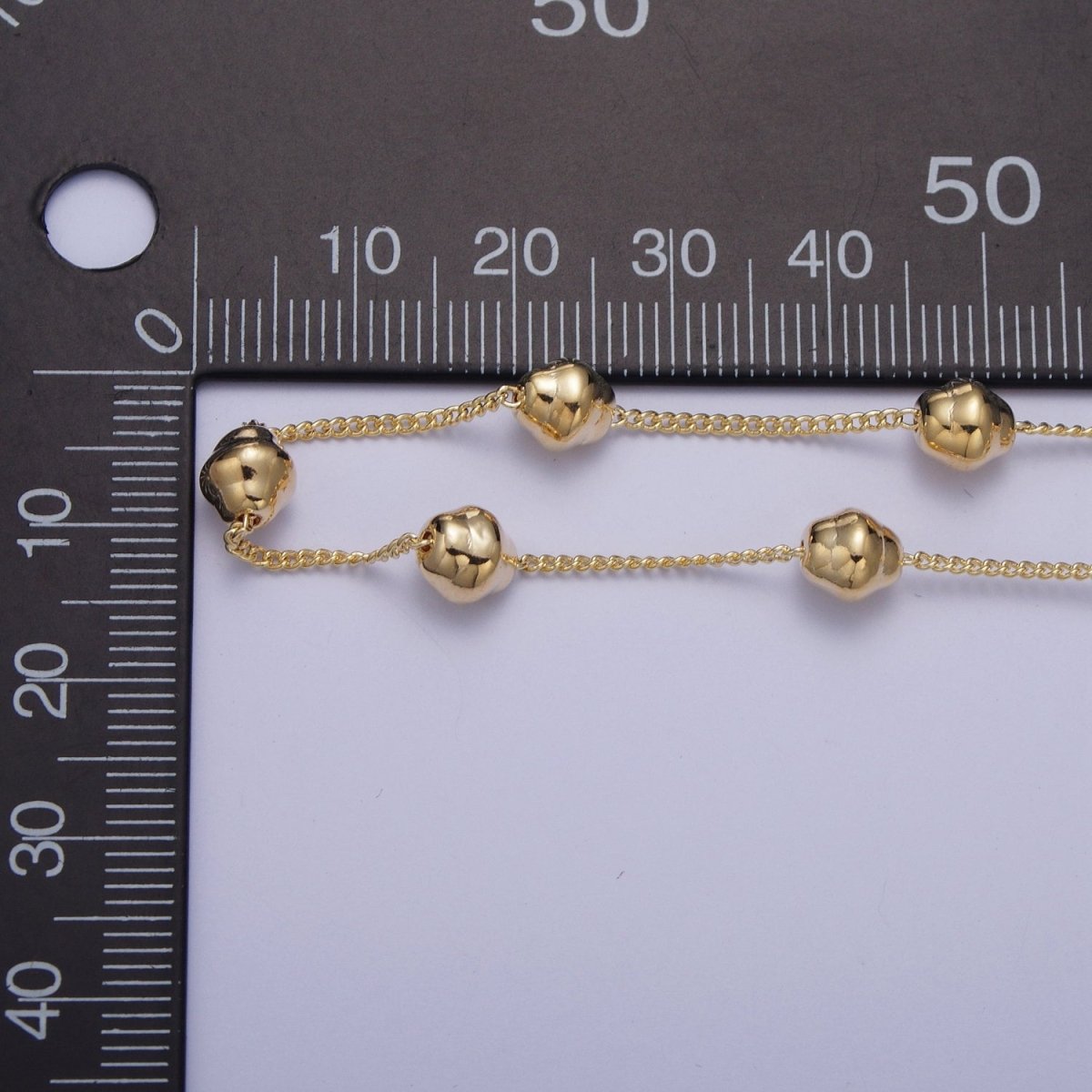 Gold Satellite Geometric Bead Chain Wholesale by Yard For Jewelry Making Component | ROLL-833 Clearance Pricing