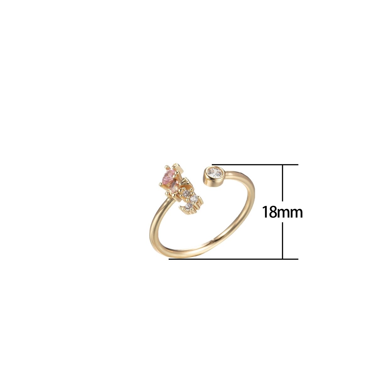 Gold Sea Horse Ring Open Adjustable Ring Animal Under the Sea Inspired O-997