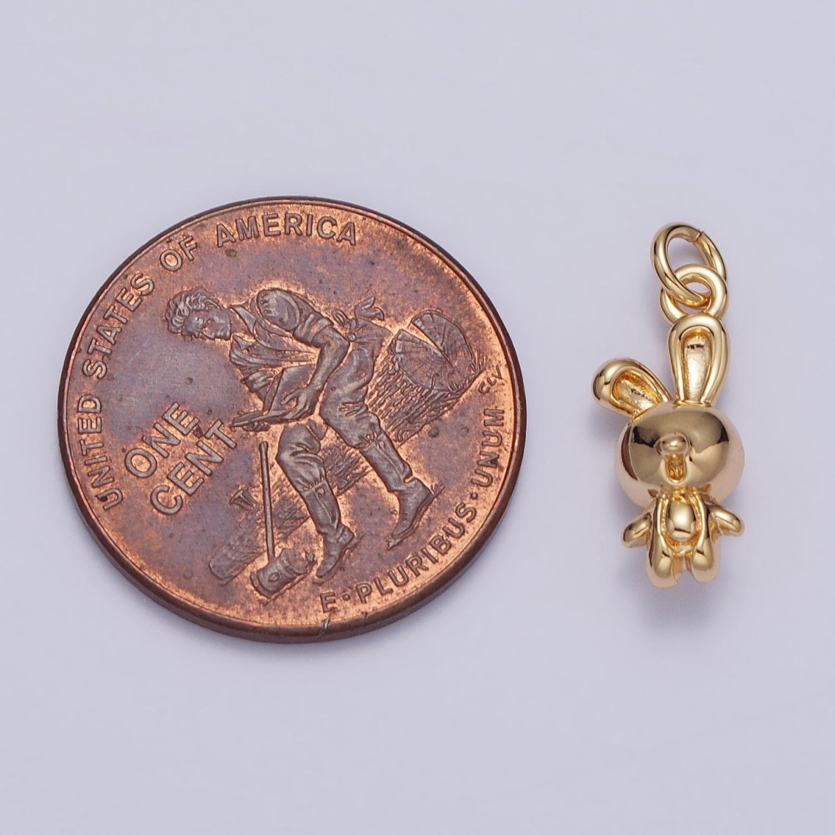Gold, Silver Little Bunny Rabbit 16.5mm Add-On Animal Charm | AC-185 AC-446