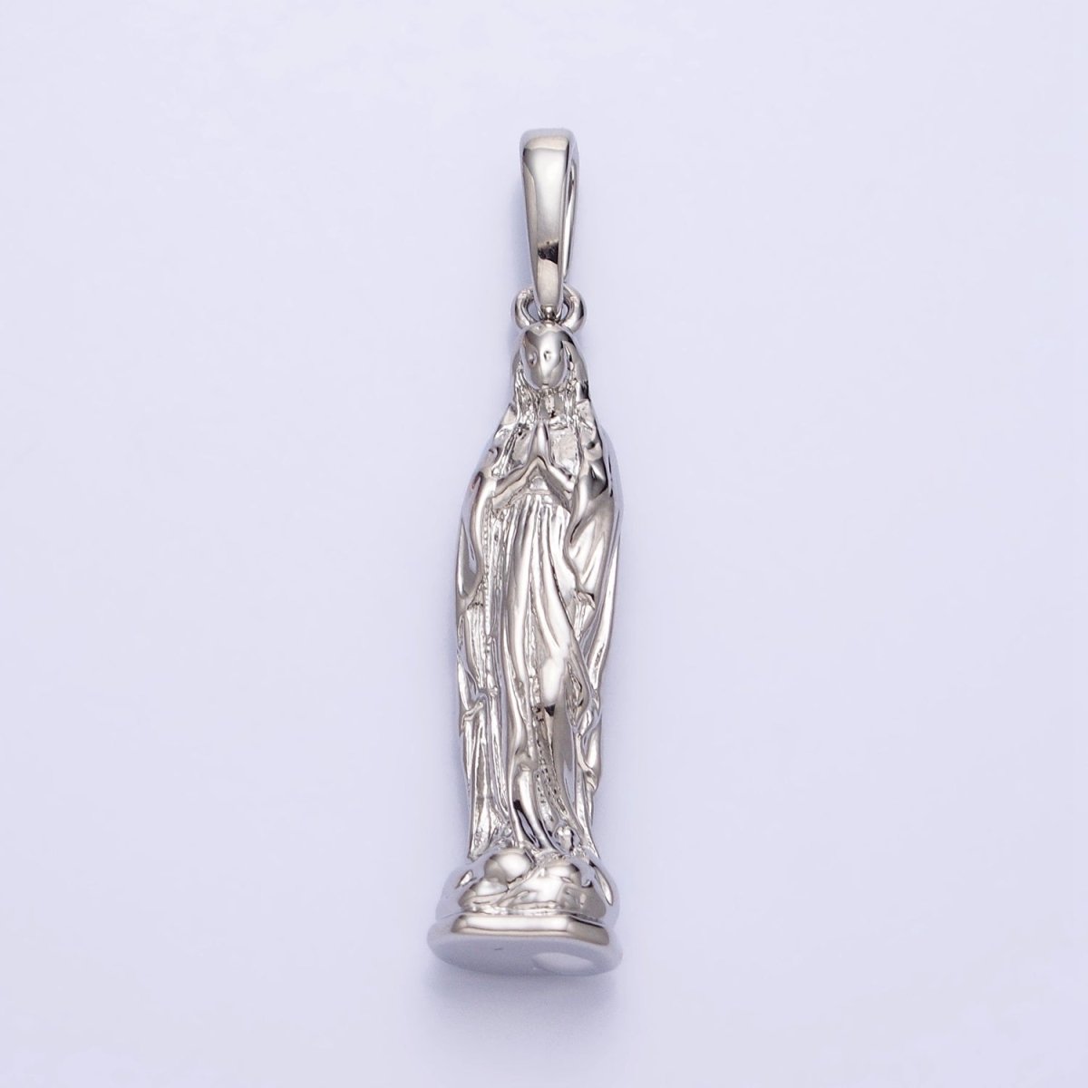 Gold, Silver Praying Mother Virgin Mary 43mm Religious Pendant | AA217 AA218