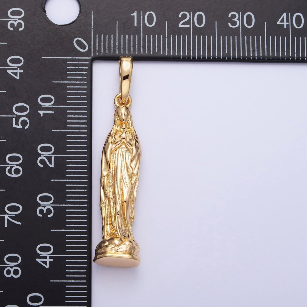 Gold, Silver Praying Mother Virgin Mary 43mm Religious Pendant | AA217 AA218