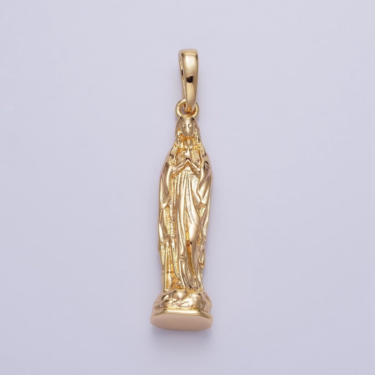 Gold, Silver Praying Mother Virgin Mary 43mm Religious Pendant | AA217 AA218