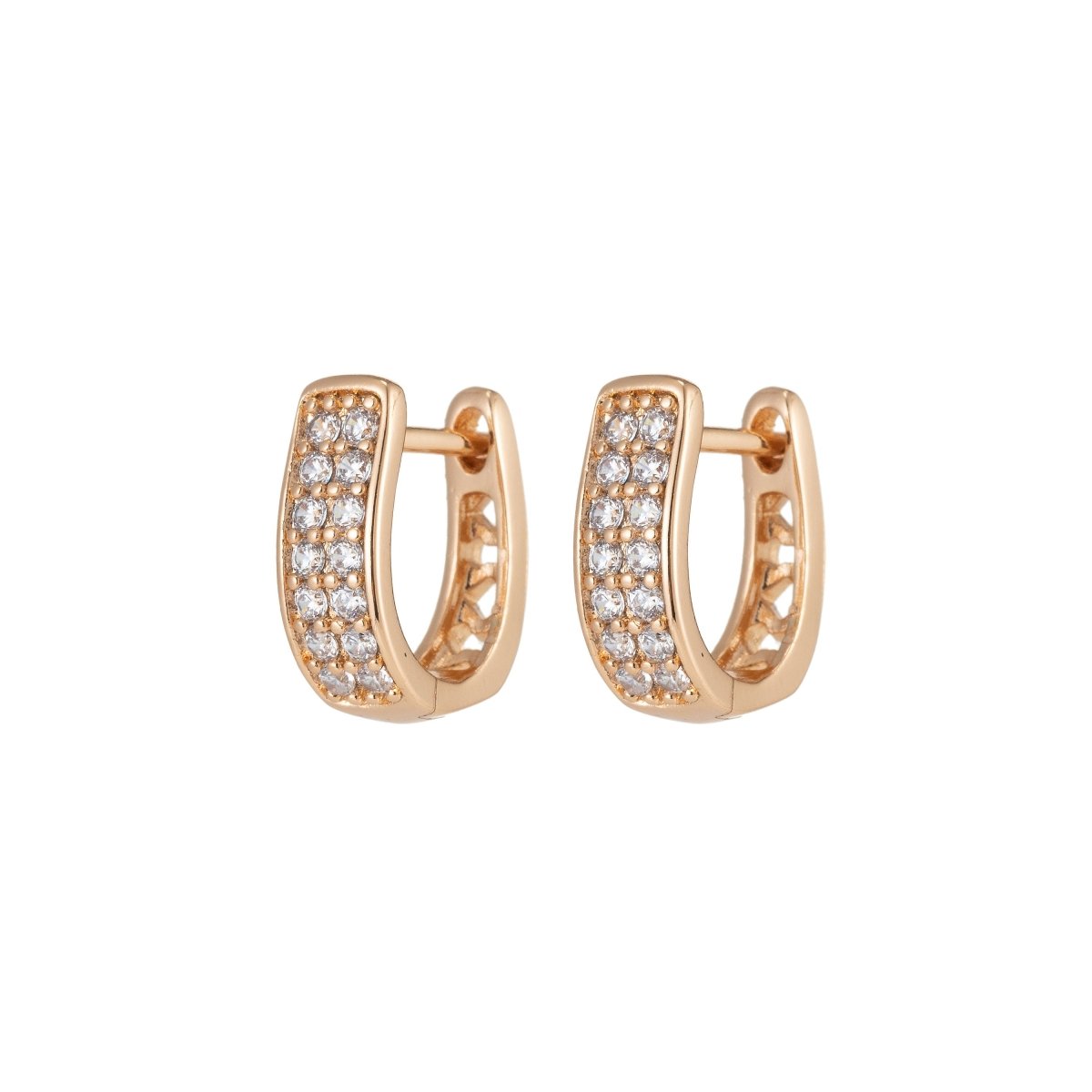 Gold Small hoops, huggie hoops, tiny hoop earrings, delicate hoops Micro Pave minimalist earrings, dainty earrings minimal hoops Q-054