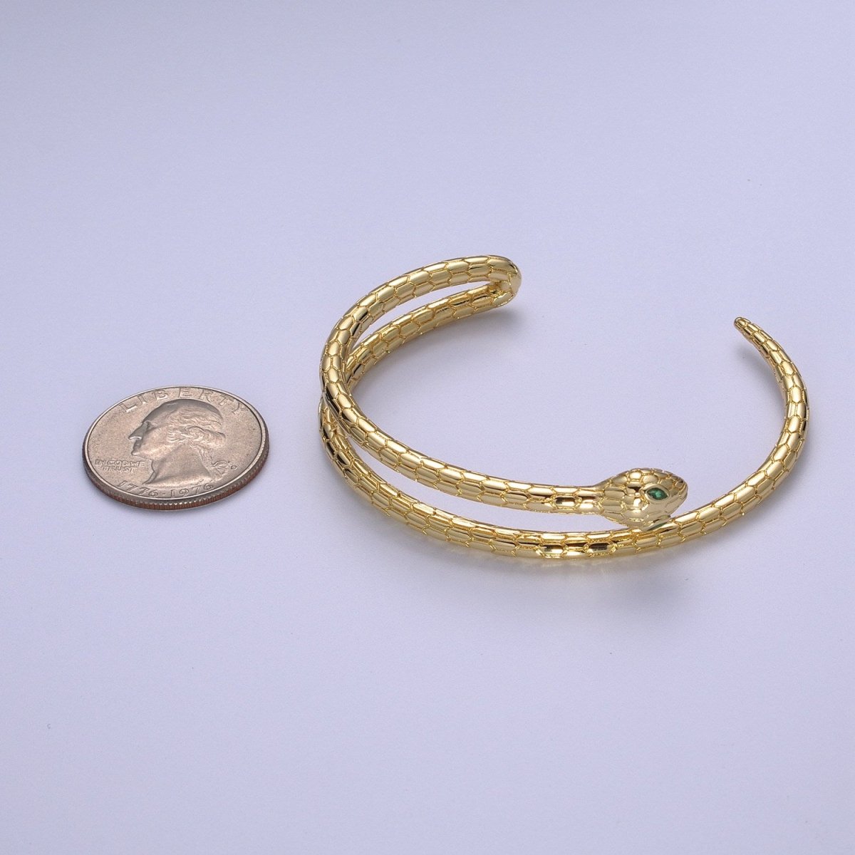 OS Gold Snake Cuff Bracelet Wrap Snake Bangle Stackable Jewelry | WA-287 Clearance Pricing