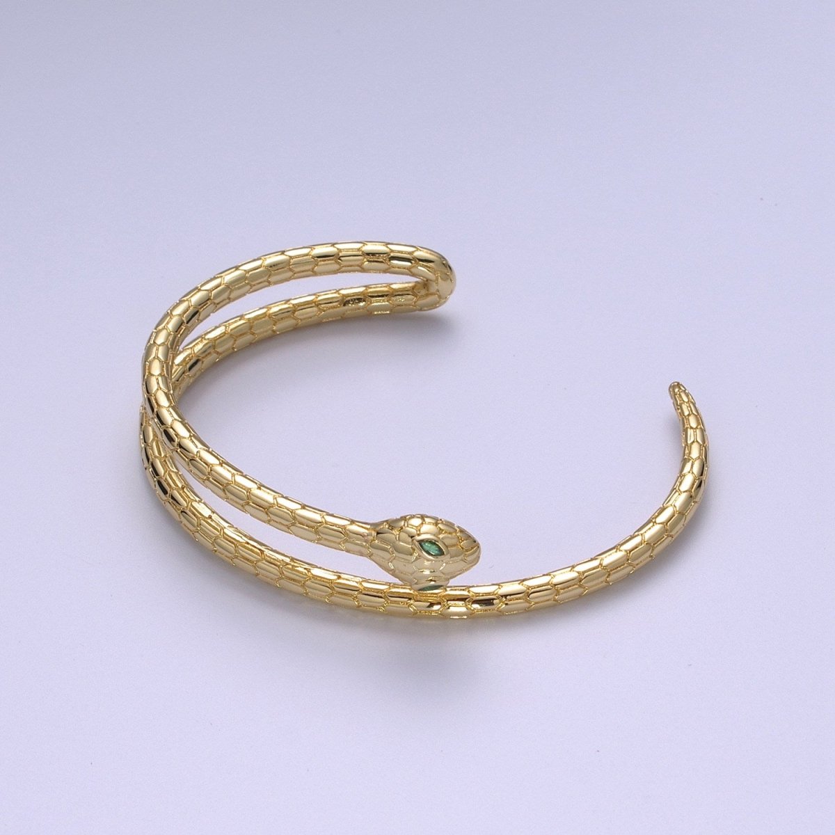 OS Gold Snake Cuff Bracelet Wrap Snake Bangle Stackable Jewelry | WA-287 Clearance Pricing